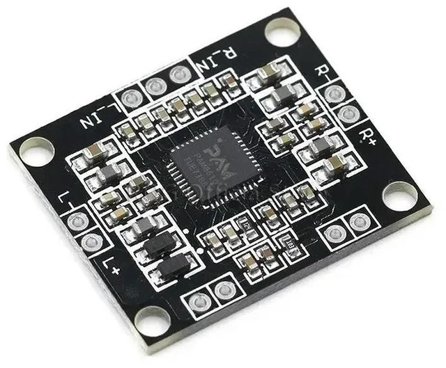 Alt view image 3 of 3 - AJMRTC PAM8610 Audio Amplifier Board, 2 x 15W Dual Channel Stereo Class D Digital Amplifier Module, DC 7-15V Input, Mini Power Amp Board for DIY Speaker, Home Audio, Portable Sound System Electronic