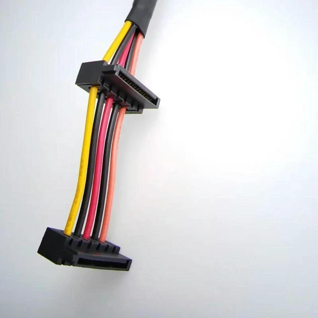 Alt view image 3 of 3 - AJMRTC 6Pin to 2-Port 15Pin SATA Power Cable Cord, 6 Pin PCIe to Dual 15Pin SATA Power Adapter Wire for Vostro 3650 3653 3655 3252 V3668 3268 3660 3250 Desktop PC SSD Hard Drive