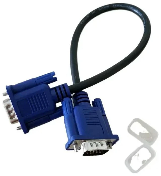 Alt view image 2 of 3 - AJMRTC 3+5 VGA Cable, 15Pin Male to Male Short VGA Video Cord, Blue 30cm VGA Monitor Cable for Desktop PC, Projector, Monitor, Display Screen Video Signal Transmission