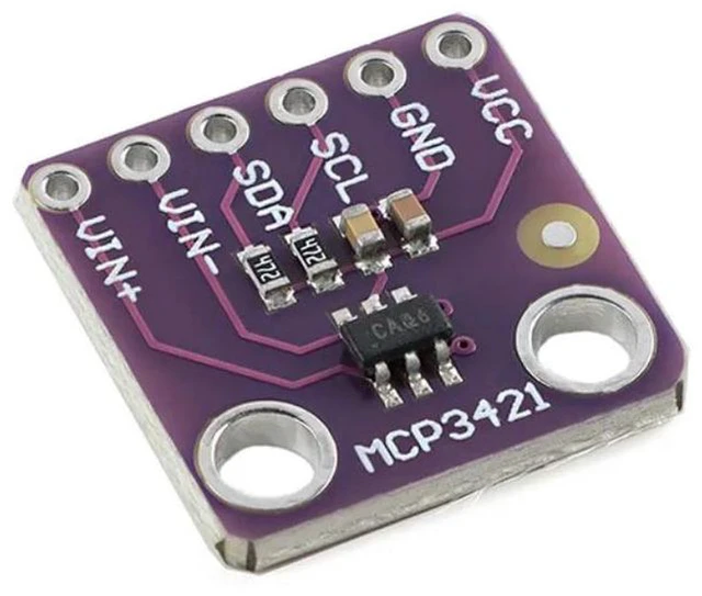 Alt view image 3 of 3 - AJMRTC GY-MCP3421 18-Bit Delta-Sigma ADC Module, MCP3421 I2C SOT23-6 Analog to Digital Converter Evaluation Board, Single Channel Low Noise ADC for PICkit Serial Analyzer, MCU Sensor Data Acquisition