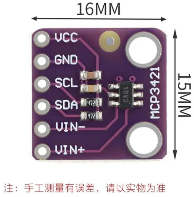 Alt view image 2 of 3 - AJMRTC GY-MCP3421 18-Bit Delta-Sigma ADC Module, MCP3421 I2C SOT23-6 Analog to Digital Converter Evaluation Board, Single Channel Low Noise ADC for PICkit Serial Analyzer, MCU Sensor Data Acquisition