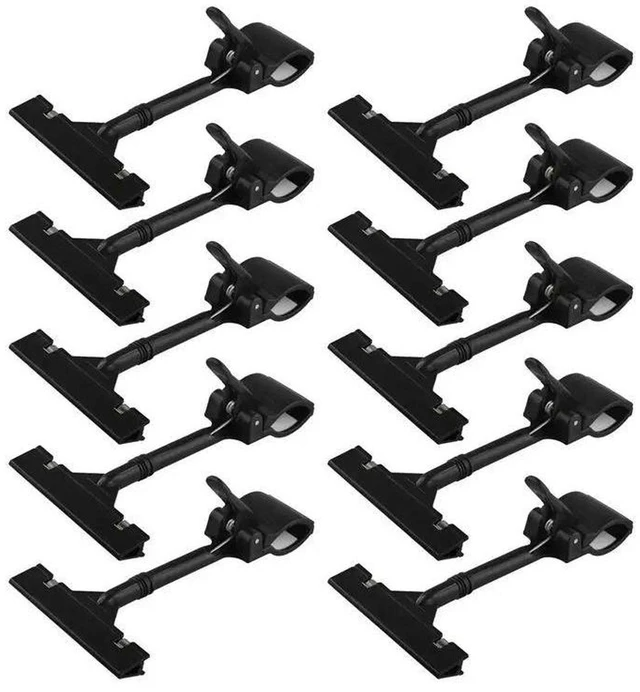 Main image of AJMRTC 10PCS Adjustable Plastic Sign Holder, Clip-On Double Head Rotating Display Clips, Reusable Price Tag Stand, Retail Merchandise Label Holder for Shop Supermarket Store Product Sign Display