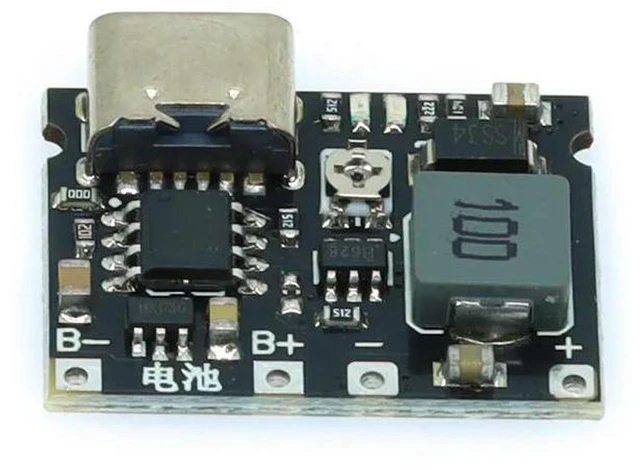 Alt view image 3 of 3 - AJMRTC TP4056 Lithium Li-ion Charger Board, Type-C USB 3.7V 4.2V 1A 5W Charging Module with DC-DC Step Up Boost Function, Rechargeable Battery Power Supply Board for Electronic DIY Kit Projects