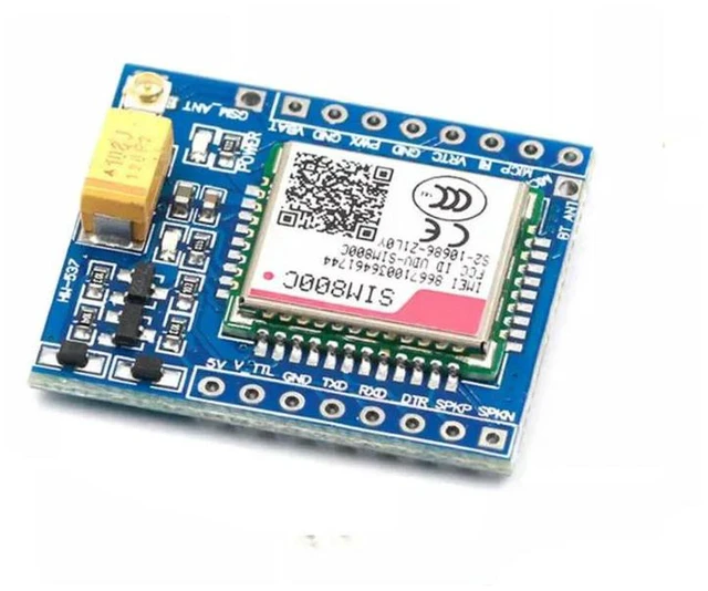 Alt view image 2 of 3 - AJMRTC SIM800C GSM GPRS Module, 5V/3.3V TTL Serial Development Board with IPEX Antenna Port, Bluetooth & TTS Voice Function, Wireless Communication Board for STM32 C51 MCU IoT and SMS Call Projects