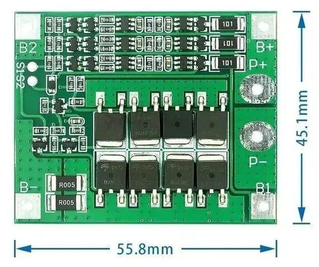 Alt view image 3 of 3 - AJMRTC 3S 25A Li-ion Lithium BMS PCM Protection Board with Balance Function, 12.6V Lithium Lipo Battery Pack Management Module, Overcharge Over-Discharge Over-Current Short Circuit Protection