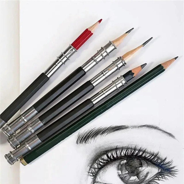 Alt view image 2 of 3 - AJMRTC 30PCS Adjustable Pencil Extender Holder, Pencil Lengthener Coupling Device, Portable Pencil Extension Tool for Short Pencils, School Student Writing, Artist Sketching and Art Drawing Supplies