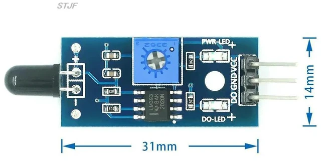 Alt view image 3 of 3 - AJMRTC LM393 3 Pin IR Flame Detection Sensor Module, Infrared Fire Detector Receiver Module for Arduino Raspberry Pi STM32, DIY Electronic Kit Fire Alarm Security Monitoring Project