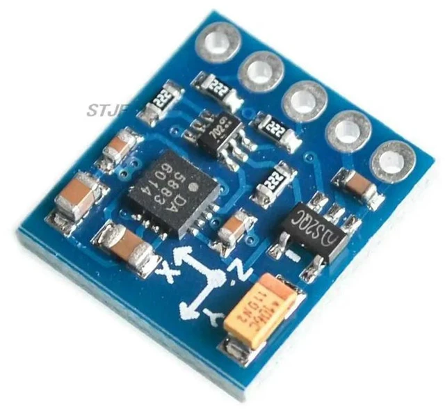 Alt view image 2 of 3 - AJMRTC GY-271 QMC5883L Triple Axis Magnetic Field Compass Magnetometer Sensor Module, 3V-5V IIC Digital Electronic Compass for Arduino Raspberry Pi STM32, Navigation Robotics DIY Project