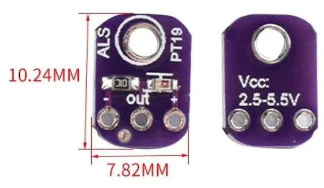 Alt view image 2 of 3 - AJMRTC ALS-PT19 Analog Light Sensor Module, High Dynamic Range Ambient Light UV Sensor Breakout Board 2.5V-5.5V for Arduino Raspberry Pi STM32, DIY Smart Lighting Electronic Project