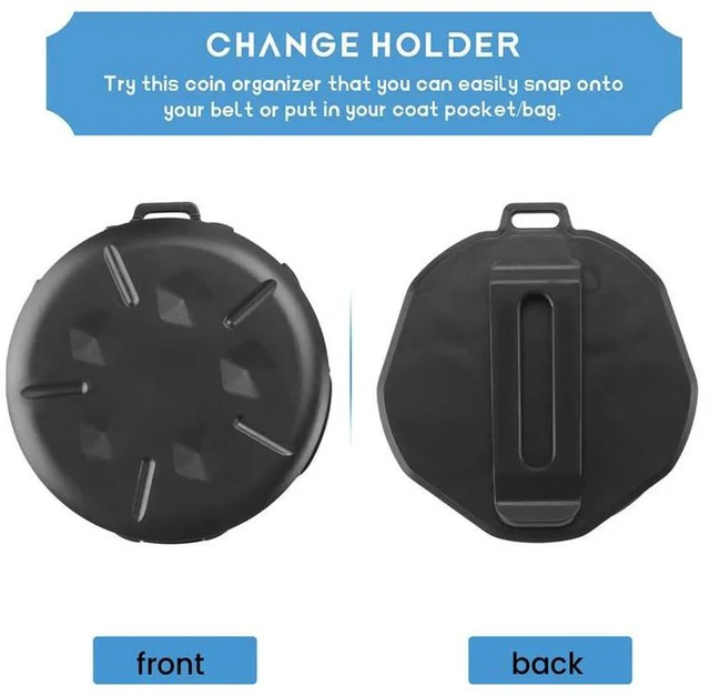 Alt view image 2 of 3 - AJMRTC 2 Pack Coin Dispenser, Portable Coin Case With Clip, Minimalist Change Holder, Pocket Coin Storage Wallet for Daily Change Collection, Black Color