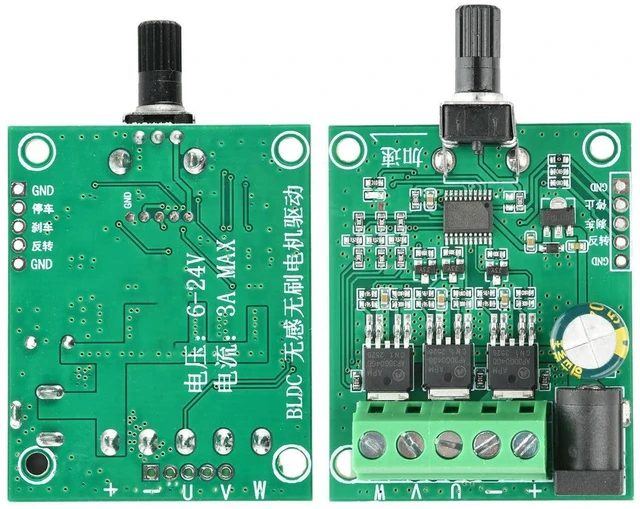 Main image of AJMRTC DC 5-24V 75W 3 Phase DC Brushless Motor Drive Board, ESC Hard Disk Fan Motor Speed Controller Governor, BLDC Motor Driver Module for DIY Fan Speed Regulation