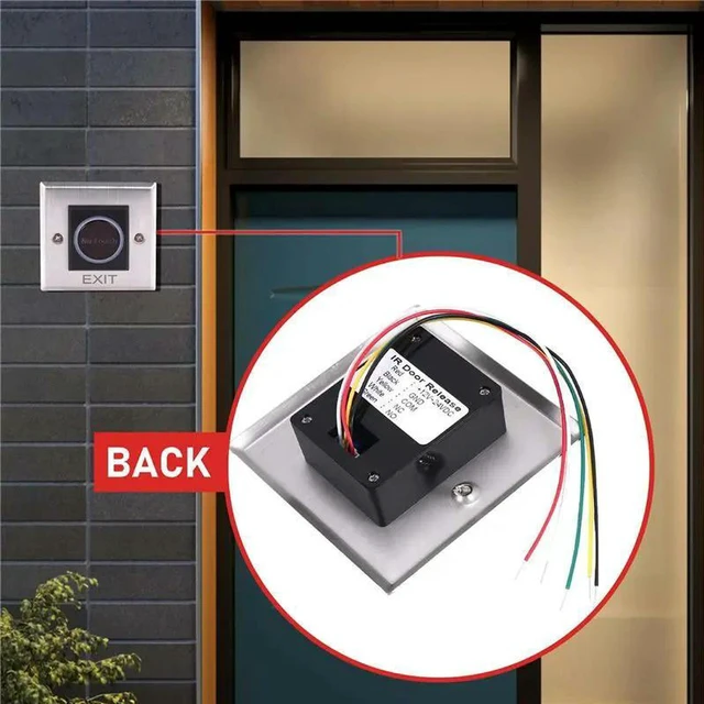 Alt view image 2 of 3 - AJMRTC Contactless Infrared Sensor Switch, No Touch Door Release Exit Button with LED Indication, Non-contact IR Sensor Door Access Control Switch for Home & Office Door System