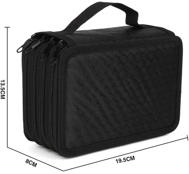 Alt view image 3 of 3 - AJMRTC 72 Slots Large Capacity Pencil Case for Boys, Durable Colored Pencils Holder, Portable Student Stationery Storage Organizer for Drawing, School Art Supplies