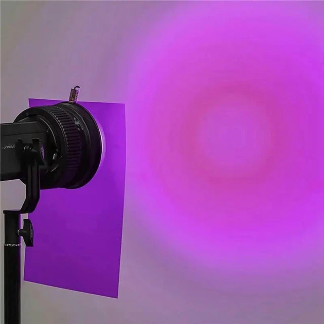 Alt view image 3 of 3 - AJMRTC 18Pcs Purple Gel Light Filter, Color Correction Colored Overlays Film, Transparent Lighting Gel Filter Sheets for Photography, Video Shooting, Portrait, Studio, Stage Light Decoration