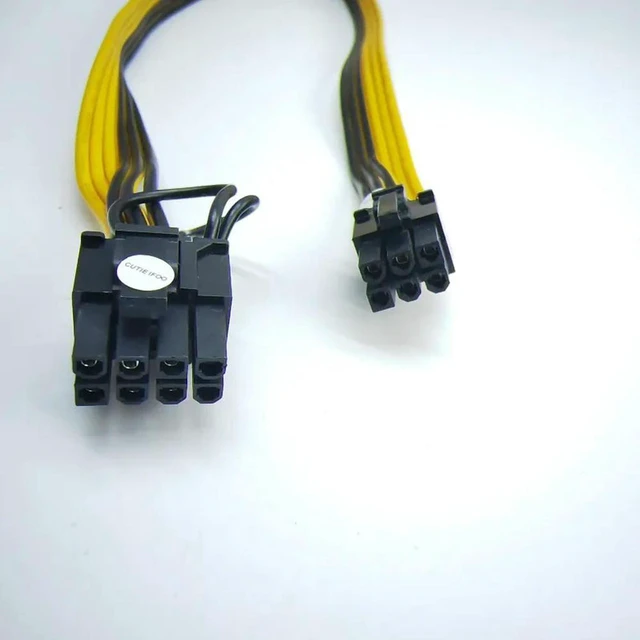Alt view image 2 of 3 - AJMRTC 6Pin to 8Pin (6+2Pin) GPU Power Cable, 50cm Graphics Card Socket Adapter Cord, Server PSU to Video Card 6P to 6+2P Connector Cable for GPU Power Supply Conversion