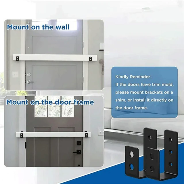 Alt view image 3 of 3 - AJMRTC U Shape Door Barrier Clips, 2 x 4 Inch Heavy Duty Open Rod Bracket, Metal Retaining Holder for Barn, Shed, Garage Gate, Door Stay Support Bracket for Farm & Outdoor Gate Installation