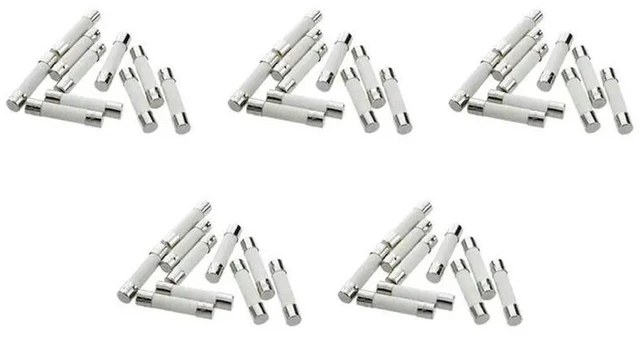 Alt view image 2 of 3 - AJMRTC 50Pcs 6×30mm High Speed Cylindrical Fuse Tubes, AC250V 15A Quick Blow Glass Fuses White & Silver, Fast Acting Cylindrical Fuse for Circuit Overcurrent Protection & Electronic Equipment Repair