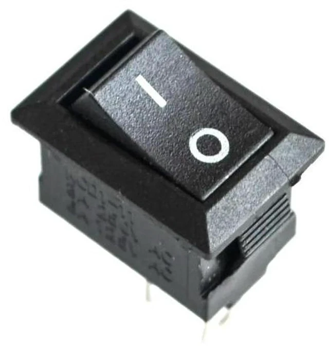 Main image of AJMRTC 5Pcs KCD117S Rocker Switch, 2 Pin SPST ON-OFF Power Switch, 125VAC 6A 250VAC 3A Black Plastic Mini Panel Mount Toggle Switches for DIY Electronics, Home Appliance & Circuit Control