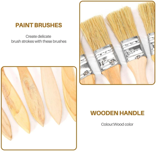 Alt view image 2 of 3 - AJMRTC 36 Pack 1 Inch (24mm) Chip Paint Brushes, Disposable Paint Brushes for Paint, Stains, Varnishes, Glues, Gesso, Arts Crafts, Woodworking, Home DIY Painting and Surface Coating Projects