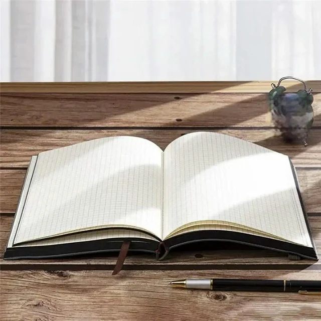 Alt view image 3 of 3 - AJMRTC A5 Thick Leather Notebook, 320 Pages Hardcover Diary Journal Notebook, Classic Lined Writing Notebook for Students Office Supplies, Daily Notes, Meeting Records and Travel Journaling