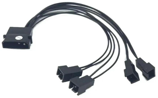 Main image of AJMRTC IDE Molex 4Pin to 3Pin Fan Splitter Power Cable, 4-Pin Molex to 3Pin Socket Adapter Cord for PC Motherboard Case Cooling Fan, Desktop Computer Internal Fan Power Supply Extension Wire