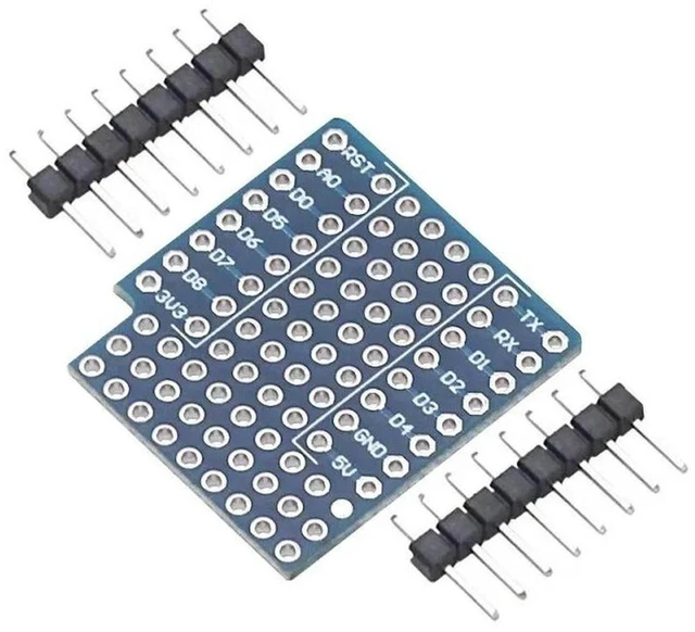 Main image of AJMRTC 5Pcs Breadboard Expansion Shield Pin Board for WeMos D1 Mini Module, Lithium Battery Compatible Sensor Expansion Board, DIY Electronic Project Accessories