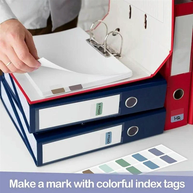 Alt view image 3 of 3 - AJMRTC Multicolor Sticky Index Tabs, Transparent Writable Self-Adhesive Book Page Markers, Repositionable File Tabs for Notebooks, Documents, Reading Classification & Indexing