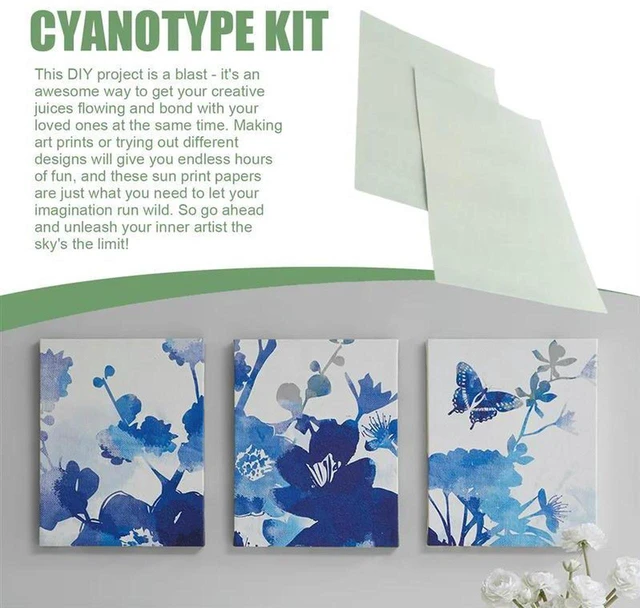 Main image of AJMRTC A4 Cyanotype Paper Kit, Solar Nature Printing Sun Print Paper, DIY Art Craft Project Set, Cyanotype Sheets for Kids Adults Botanical Photography & Creative Handmade