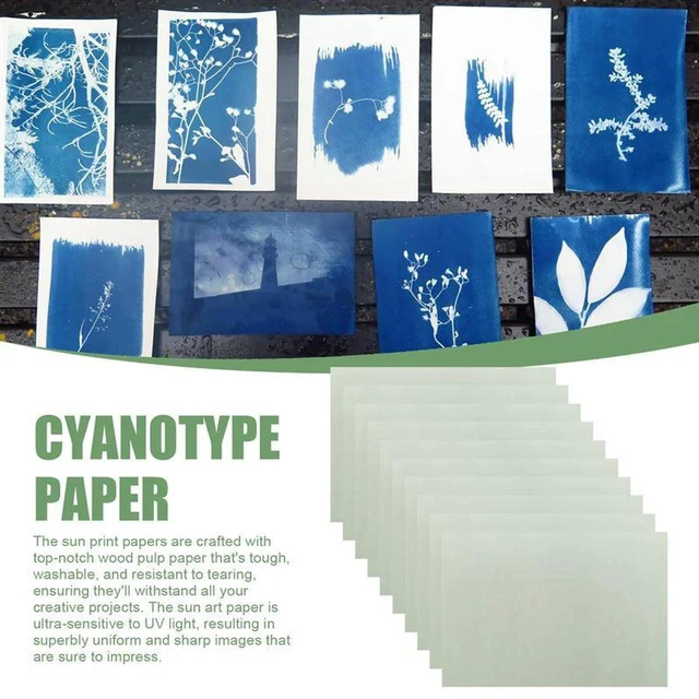 Alt view image 2 of 3 - AJMRTC A4 Cyanotype Paper Kit, Solar Nature Printing Sun Print Paper, DIY Art Craft Project Set, Cyanotype Sheets for Kids Adults Botanical Photography & Creative Handmade