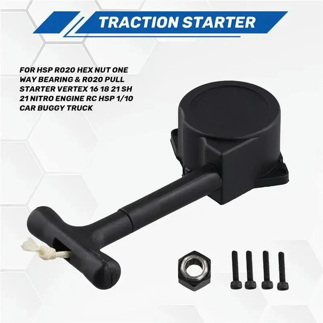 Alt view image 2 of 3 - AJMRTC HSP R020 Hex Nut One Way Bearing & R020 Pull Starter, Fits Vertex 16 18 21 SH21 Nitro Engine, Replacement Parts for HSP 1/10 RC Car Buggy Truck