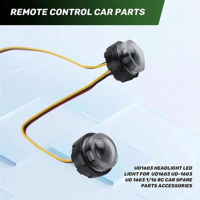 Alt view image 3 of 3 - AJMRTC UD1603 LED Headlight Light, RC Car Replacement LED Lamp Spare Parts, Fits UDIRC UD1603 UD-1603 UD 1603 1/16 Scale RC Rally Car, RC Hobby Upgrade Accessories