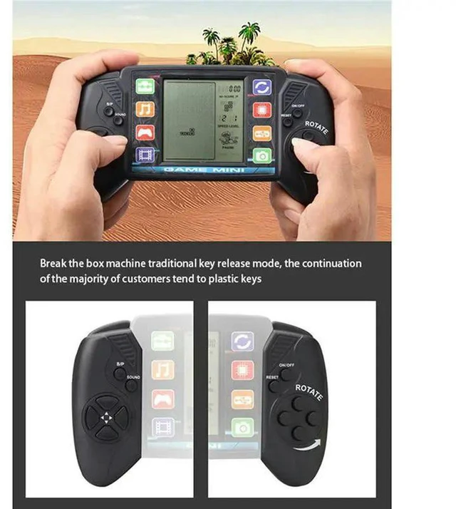 Alt view image 3 of 3 - AJMRTC 2Pcs Pocket Handheld Video Game Console, 3.5 Inch LCD Mini Brick Game Player, Built-in 23+26 Classic Games, Portable Retro Game Machine for Kids Adults, Black