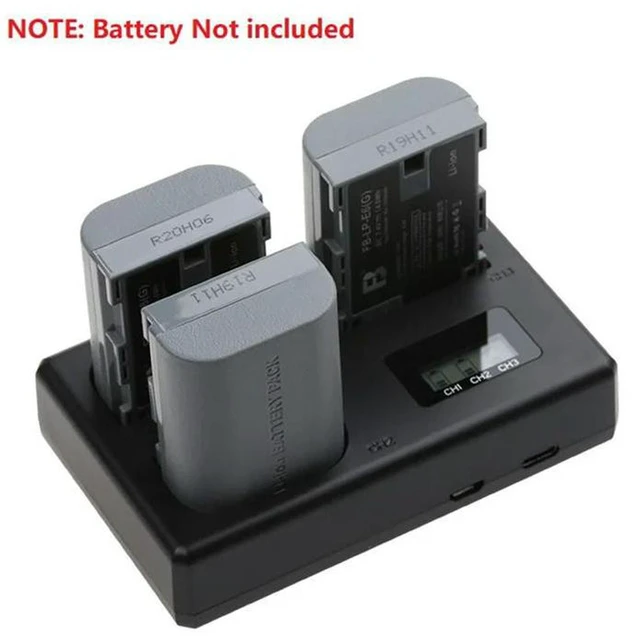 Alt view image 3 of 3 - AJMRTC LP-E6 LP-E6N Triple Slot Battery Charger, 3-Slot Camera Battery Charger for Canon EOS 5D Mark II III IV, 5D SR, 60D, 60Da, 6D, 70D, 7D, R5, R6 Cameras
