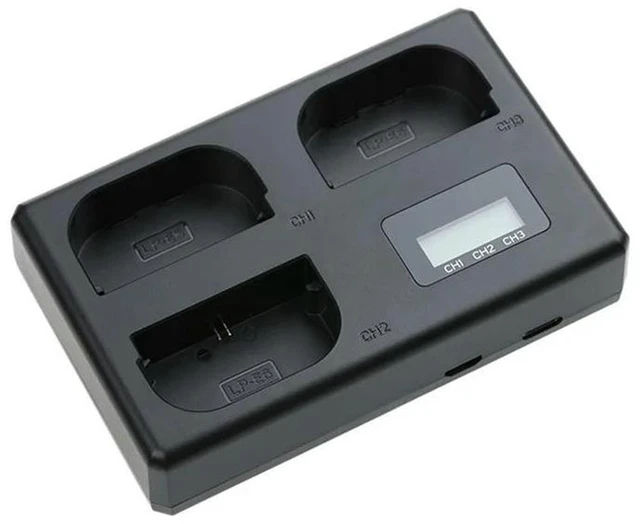 Alt view image 2 of 3 - AJMRTC LP-E6 LP-E6N Triple Slot Battery Charger, 3-Slot Camera Battery Charger for Canon EOS 5D Mark II III IV, 5D SR, 60D, 60Da, 6D, 70D, 7D, R5, R6 Cameras