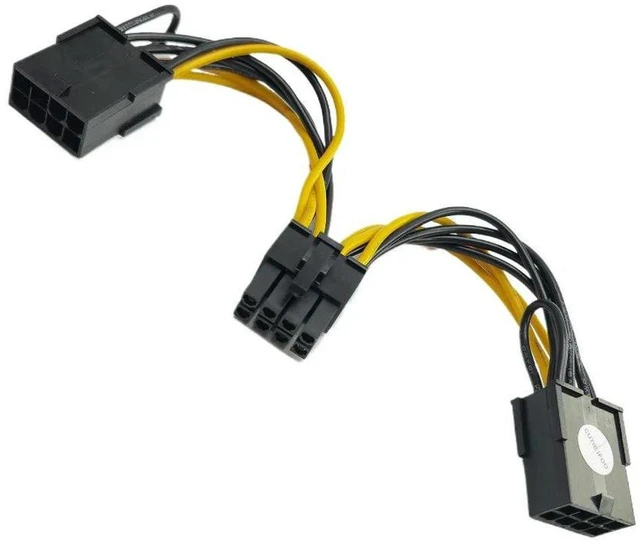 Main image of AJMRTC PCIe GPU 8Pin Male to Dual 2-Port Female Power Cable, 18AWG Heavy Gauge Wire, PCI-E Graphics Card Power Cord Compatible with Tesla K80 M40 M60 P40 P100 GPU Mining & Server Graphics Cards