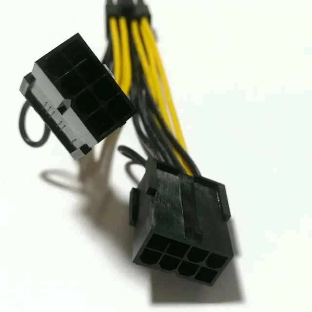 Alt view image 3 of 3 - AJMRTC PCIe GPU 8Pin Male to Dual 2-Port Female Power Cable, 18AWG Heavy Gauge Wire, PCI-E Graphics Card Power Cord Compatible with Tesla K80 M40 M60 P40 P100 GPU Mining & Server Graphics Cards