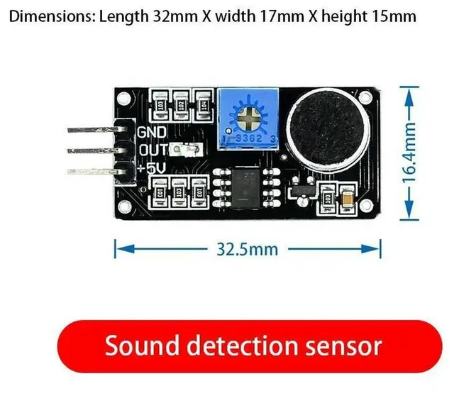 Alt view image 3 of 3 - AJMRTC Sound Sensor Module, 3-Pin LM393 Electret Microphone Voice Sound Detection Amplifier Sensor Module, Sound Intensity Detector for Arduino, Raspberry Pi, Electronic DIY, Voice Trigger Experiment