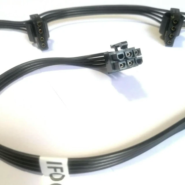 Alt view image 2 of 3 - AJMRTC 6Pin to 3 Molex 4Pin IDE Power Splitter Cable, Host Case Mainboard PSU Adapter Cord, Modular Power Cable for Seasonic Haiyun KM3 Series PC Hard Drive Fan Power Supply