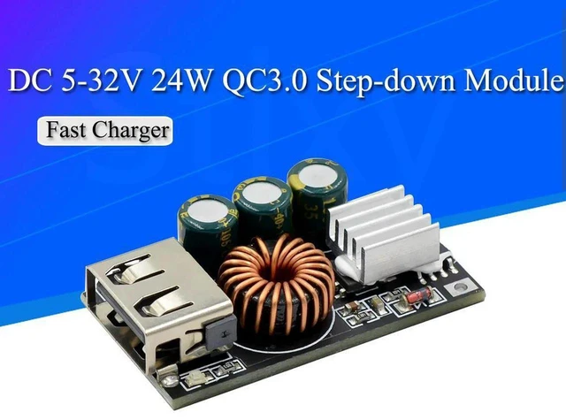 Main image of AJMRTC QC3.0 DIY Fast Charger Step Down Module, DC 5-32V Input 24W Buck Power Converter Board, Quick Charge Module for Mobile Phone Emergency Charging