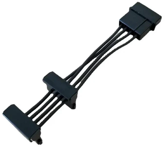 Alt view image 2 of 3 - AJMRTC 4Pin IDE Molex to 2-Port 15Pin SATA Power Short Cable, 18AWG Wire, Molex to Dual SATA HDD SSD Power Adapter Cord for PC DIY Internal Storage Power Connection