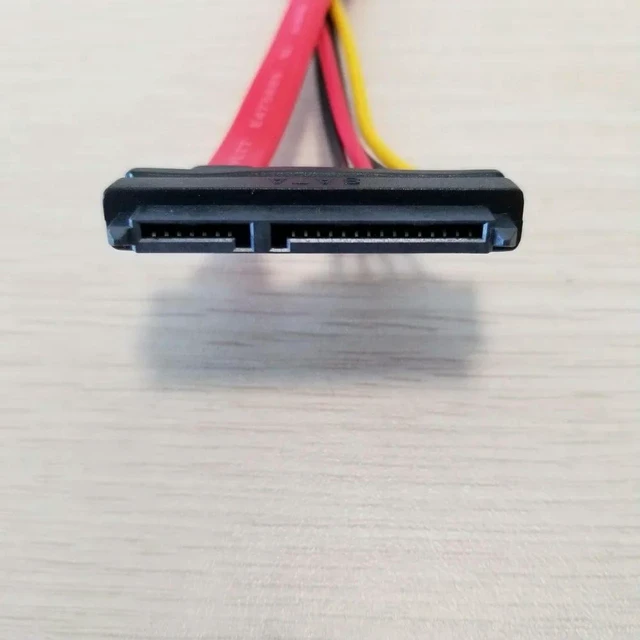 Alt view image 3 of 3 - AJMRTC 22Pin 7+15 SATA to 7Pin Data + 4Pin Male FDD Floppy Power Splitter Extension Cable, SATA HDD Data & Power Adapter Cord for Desktop PC Hard Drive