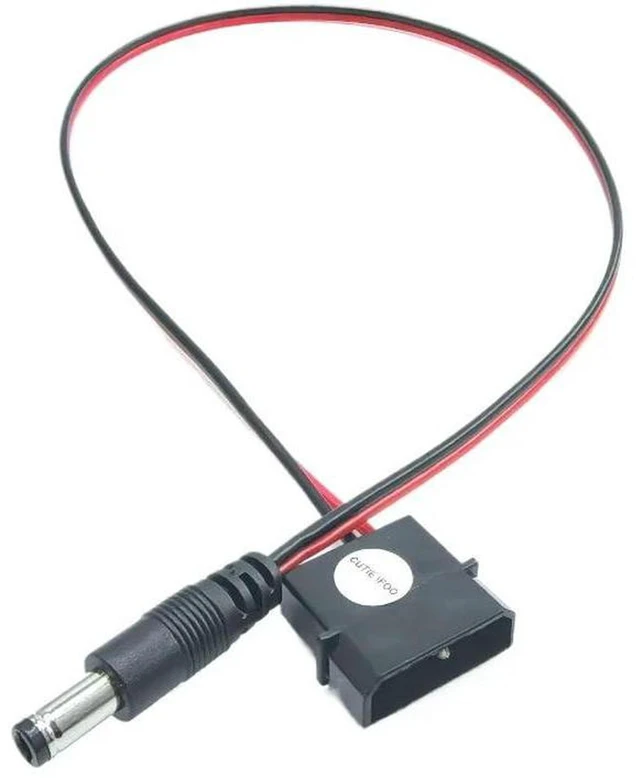 Main image of AJMRTC IDE Molex Male to DC 5.5mm x 2.1mm Power Adapter Cable, 12V 18AWG Wire 50CM Length, Molex to DC Barrel Jack Converter Cord for PC Internal Power Conversion