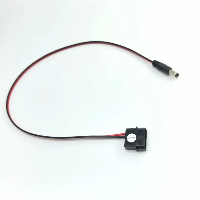 Alt view image 3 of 3 - AJMRTC IDE Molex Male to DC 5.5mm x 2.1mm Power Adapter Cable, 12V 18AWG Wire 50CM Length, Molex to DC Barrel Jack Converter Cord for PC Internal Power Conversion