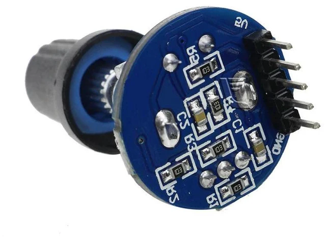 Alt view image 3 of 3 - AJMRTC EC11 Rotary Encoder Module with Knob Cap, 360° Infinite Rotation Digital Potentiometer Push Button Switch, Brick Sensor Development Board for Arduino, Audio Volume Control, DIY Electronic Proje
