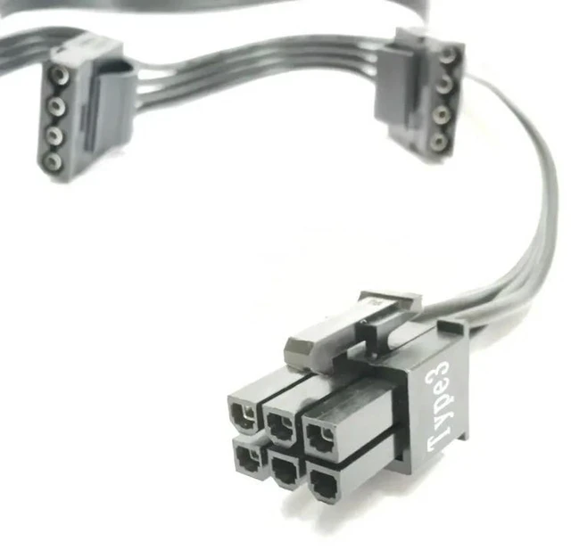 Alt view image 3 of 3 - AJMRTC 6Pin to Mainboard HDD 3-Port IDE 4Pin Molex Power Cable, 6P Male to 3 IDE 4Pin Molex Power Socket Cord for Great Wall G5 G6 G7 X5 X6 X7 X8 Power Module, Hard Drive Power Supply Splitter Wire