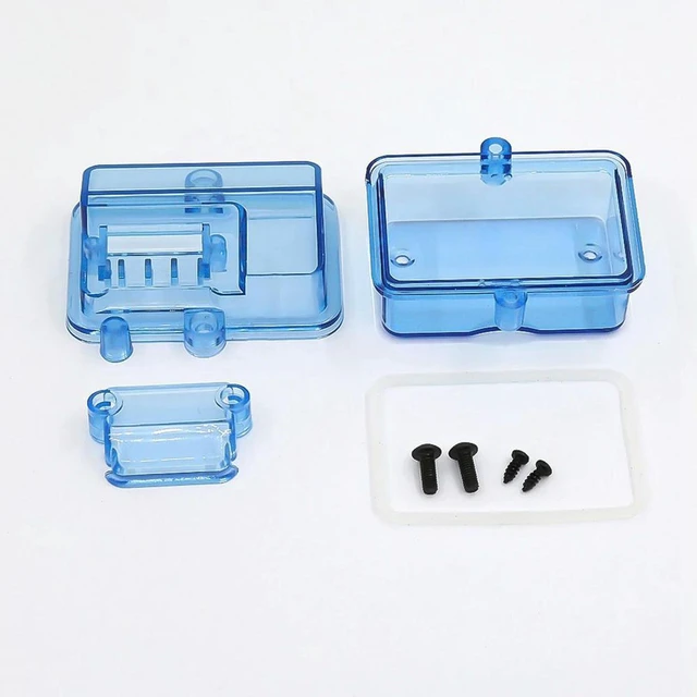 Alt view image 2 of 3 - AJMRTC 2 Pack Blue Plastic Waterproof Receiver Box, RC Car Receiver Receiving Box Upgrade Parts, Waterproof Electronic Equipment Storage Case for Huanqi 727 & Slash RC Off-Road Vehicle Modification