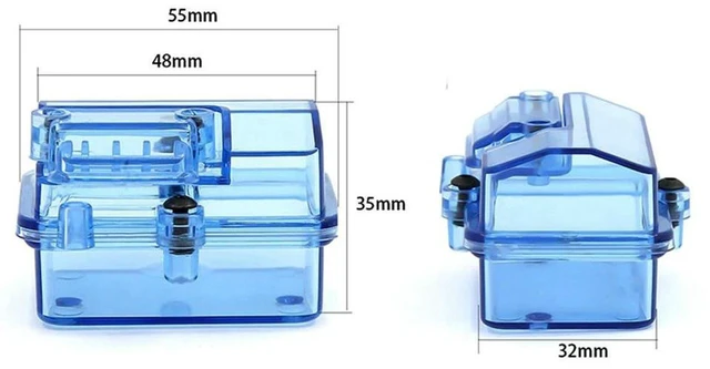 Alt view image 3 of 3 - AJMRTC 2 Pack Blue Plastic Waterproof Receiver Box, RC Car Receiver Receiving Box Upgrade Parts, Waterproof Electronic Equipment Storage Case for Huanqi 727 & Slash RC Off-Road Vehicle Modification