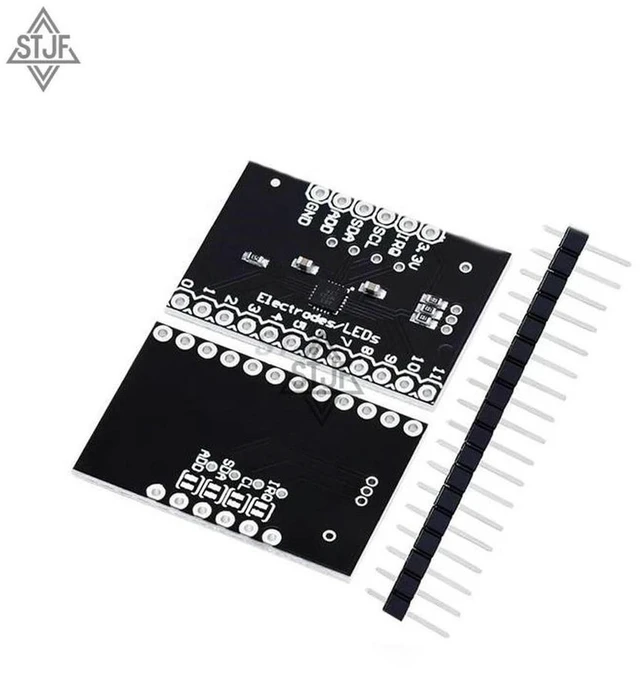 Alt view image 3 of 3 - AJMRTC MPR121-Breakout-v12 Capacitive Touch Sensor Controller Board, 12-Channel Proximity Touch Keyboard Module, I2C Breakout for Raspberry Pi, Arduino, Interactive Touch & Proximity Detection DIY