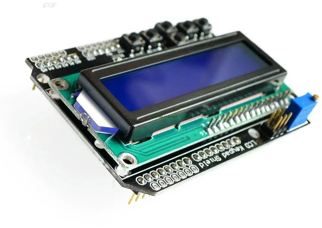 Alt view image 2 of 3 - AJMRTC LCD1602 LCD Keypad Shield, 1602 Blue Screen Display Module with Push Buttons, LCD Keyboard Expansion Board for Arduino UNO, ATMEGA328, ATMEGA2560, Character Display DIY Projects