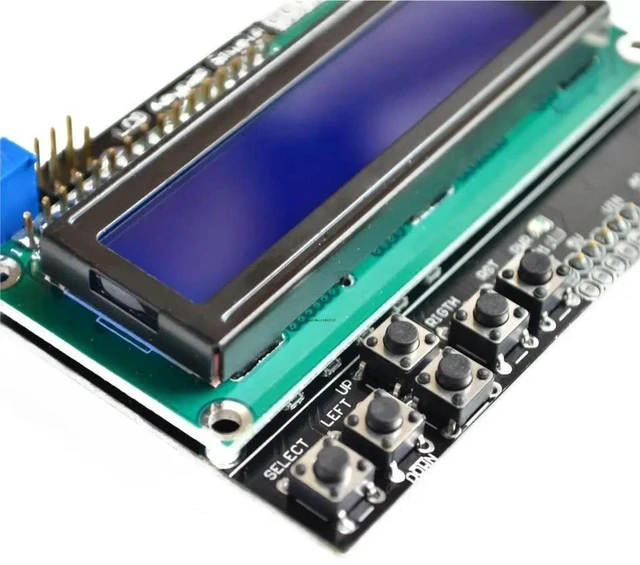Alt view image 3 of 3 - AJMRTC LCD1602 LCD Keypad Shield, 1602 Blue Screen Display Module with Push Buttons, LCD Keyboard Expansion Board for Arduino UNO, ATMEGA328, ATMEGA2560, Character Display DIY Projects